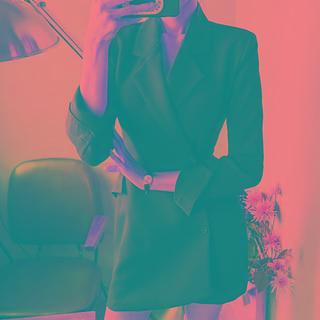 Plain Single Breasted Blazer Dress
