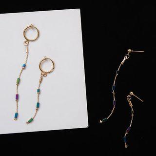 Non-matching Bead Dangle Earring