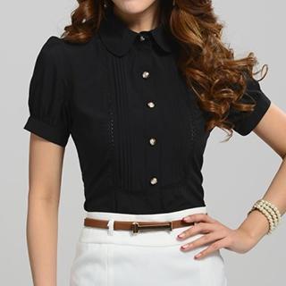 Short-sleeve Pintuck Shirt