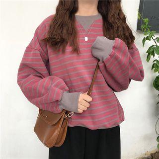 Long-sleeve Loose-fit Striped Top