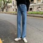 Asymmetrical Slit Wide-leg Pants