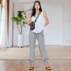 Band-waist Band-hem Pants