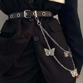 Butterfly Waist Chain / Faux Leather Belt / Set