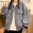 Pocket Detail Drop-shoulder Zip Jacket