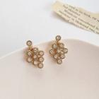 Rhinestone Dangle Earring 1 Pair - 925 Silver Earring - Gold - One Size