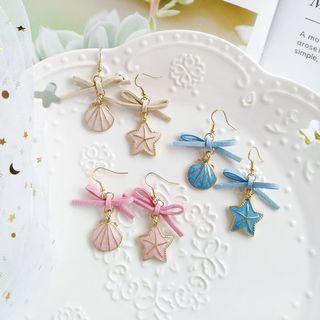 Non-matching Bow Scallop & Starfish Hook Earring