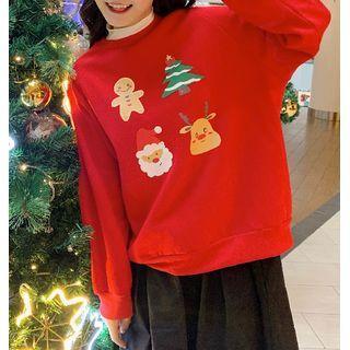 Long-sleeve Christmas Print Sweatshirt