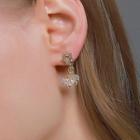 Faux Crystal Dangle Earring 1 Pair - S364 - 01 - Gold - One Size