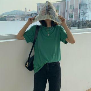 Short-sleeve Plain T-shirt In 6 Colors