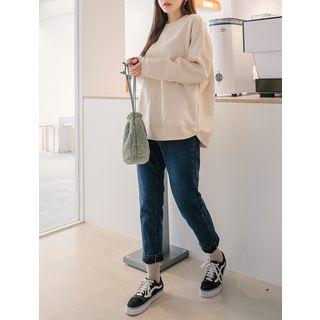 Drop-shoulder Seam-trim Pullover