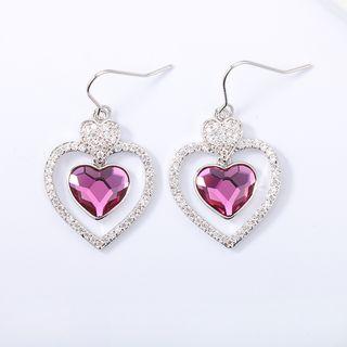 Swarovski Element Crystal Heart Drop Hook Earring