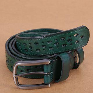 Eyelet Genuine Leather Belt