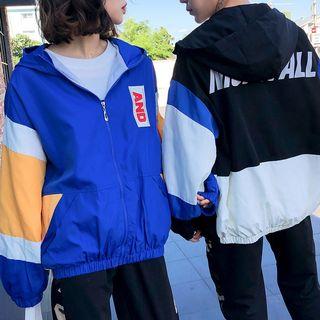 Couple Matching Lettering Hooded Windbreaker / Print Pullover / Lettering Sweatpants