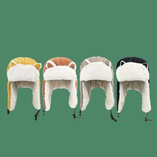 Cat Ears Fleece-lined Trapper Hat