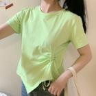 Short-sleeve Irregular Drawcord T-shirt