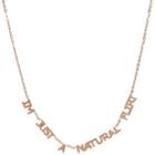 Lettering Chain Necklace Rose Gold - One Size