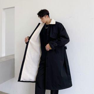 Fleece-lined Long Trench Coat