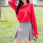 Cutout-shoulder Beribboned Long-sleeve Top