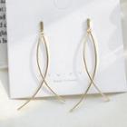 Alloy Curve Fringed Earring 1 Pair - 503 - Gold - Earrings - One Size