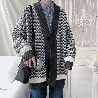 Couple Matching Curve Striped Cardigan