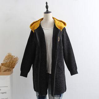 Hooded Knit Zip Coat