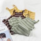 Sleeveless Striped Midi Knit Bodycon Dress