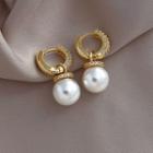 Faux Pearl Rhinestone Alloy Dangle Earring 1 Pair - White Faux Pearl - Gold - One Size