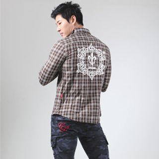 Printed Back Plaid Shirt