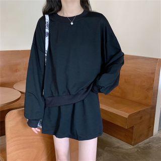 Set: Plain Sweatshirt + A-line Skirt