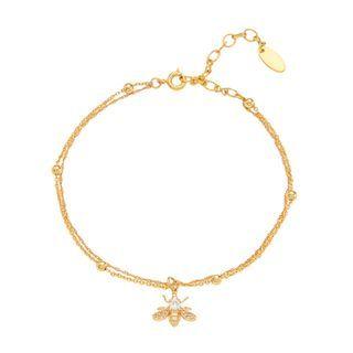 Bee Pendant Alloy Bracelet 1 Pc - Gold - One Size