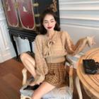 Tie-front Sweater Camel - One Size