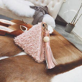Tasseled Fleece Clutch