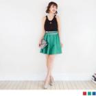 Elastic Waist Bow Accent A-line Skirt