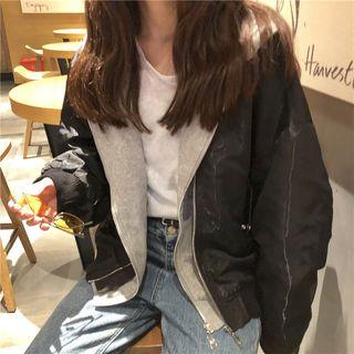 Hooded Bomber Jacket Black - One Size