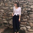 Elbow-sleeve Top / Cropped Harem Pants