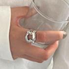 Chunky Chain Sterling Silver Ring 925 Sterling Silver - Silver - One Size