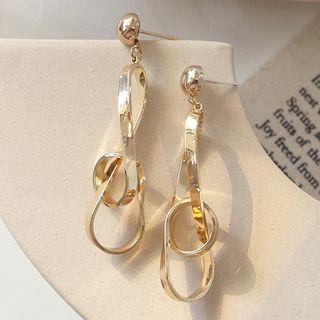 925 Sterling Silver Twist Drop Earring 1 Pair - S925 Silver - One Size