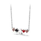 Fashion Creative Playing Cards Color 316l Stainless Steel Necklace Silver - One Size