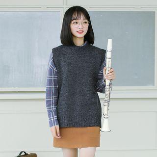 Mock Collar Knit Vest