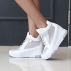 Hidden-heel Rhinestone-embellished Sneakers
