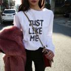 Lettering / Plain Long-sleeve T-shirt