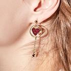 Non-matching 925 Sterling Silver Heart Dangle Earring 1 Pair - As Shown In Figure - One Size