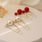 Bead / Faux Pearl Chained Earring