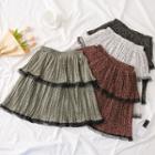 Layered Lace-trim A-line Skirt