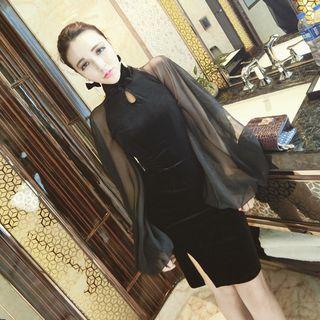 Sheer Panel Sheath Dress