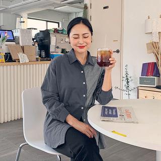 Asymmetric Pinstripe Shirt