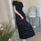 Short-sleeve Butterfly Printed Qipao