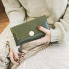 Faux-leather Buttoned Long Wallet
