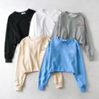 Lettering Drawstring Hem Sweatshirt