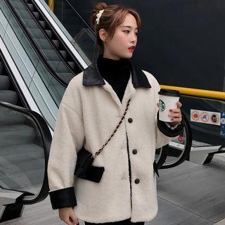Buttoned Fleece Coat As Shown In Figure - One Size